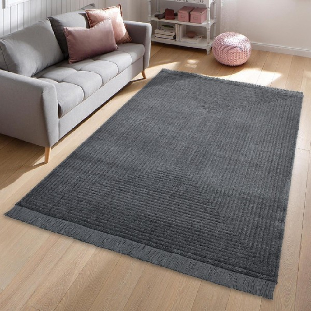 Giza Home Pandora Yumuşak Peluş Shaggy Gri Çocuk Odası Oturma Odası Salon Mutfak Halısı 1104A_RB11 160 x 230 - Koyu Gri - 160 x 230 cm Salon Halısı Fiyatı