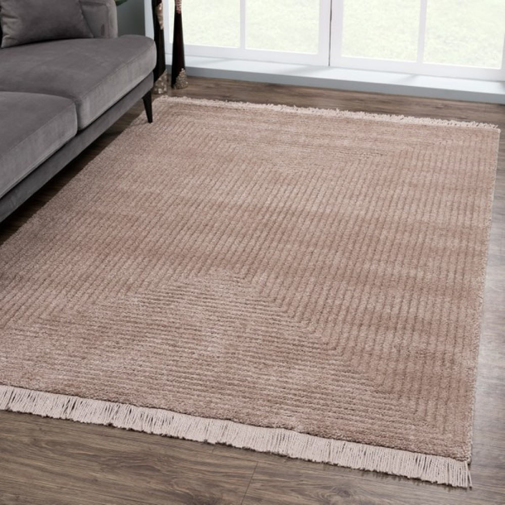 Giza Home Pandora Yumuşak Peluş Shaggy Koyu Vizon Çocuk Odası Oturma Odası Salon Mutfak Halısı 1104ARB_55 - 80 x 150 cm Salon Halısı Fiyatı