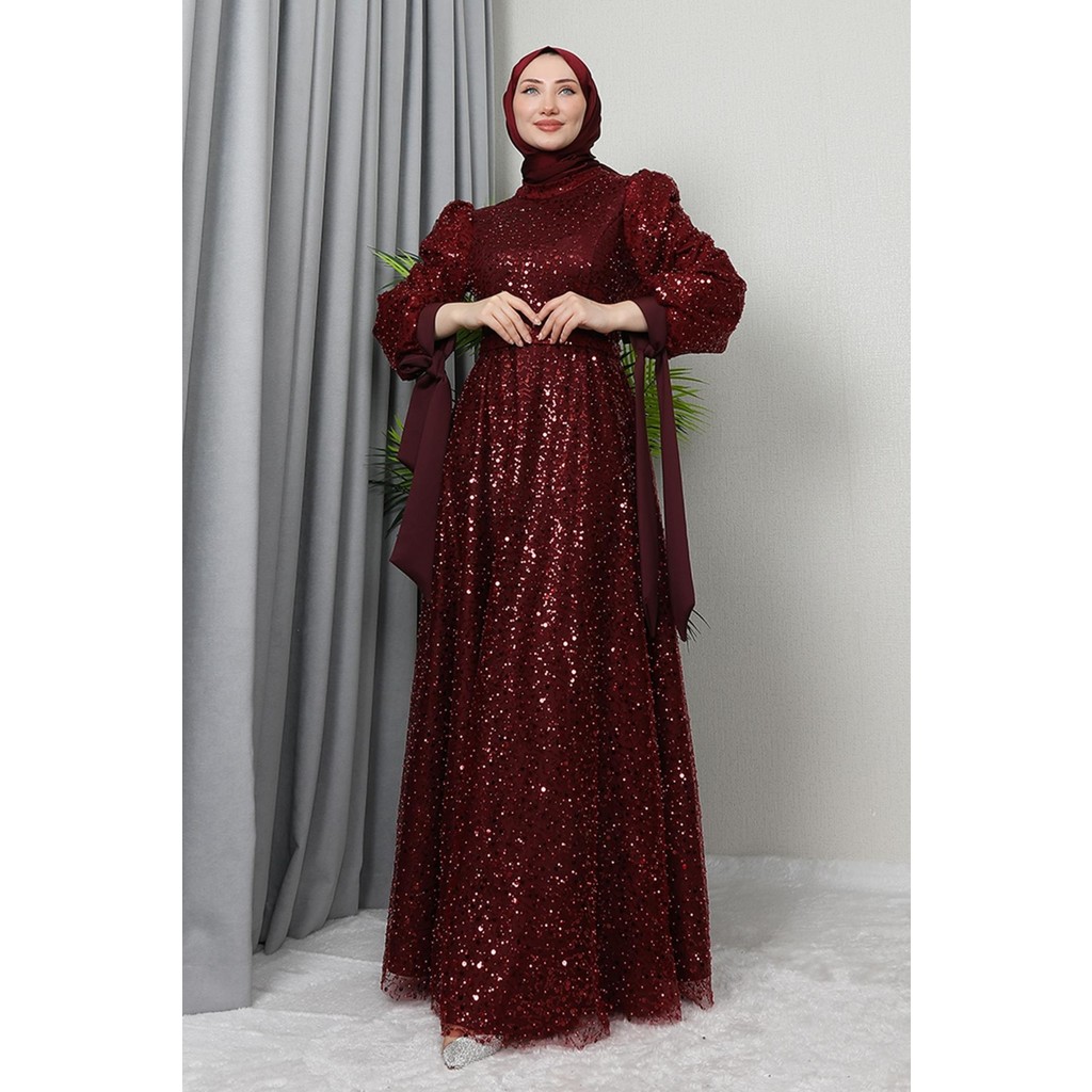 Giza Store Betül Tesettür Abiye Bordo Giyim & İç Giyim Fiyatı