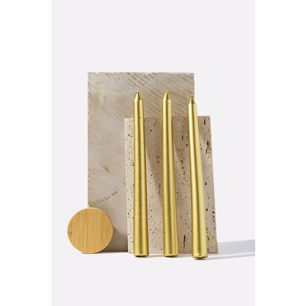 Gizemli Home 3 Lü Gold Şamdan Mumu Dekoratif Mum Fiyatı