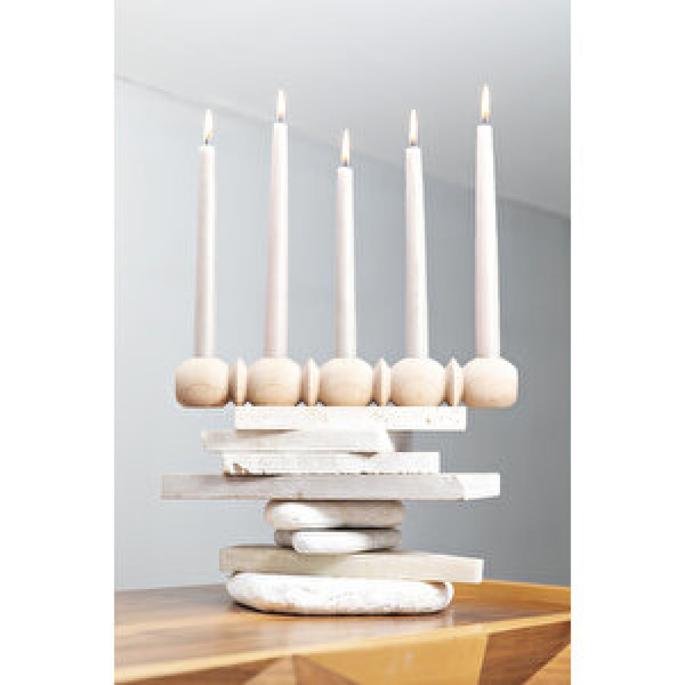 Gizemli Home Natural Wooden Ahşap 5 Li Şamdan Dekoratif Şamdan Mumluk Fiyatı