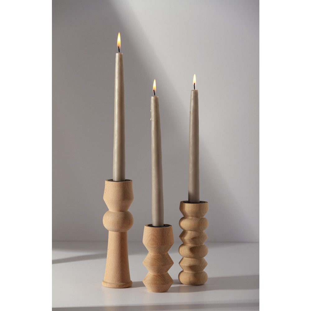 Gizemli Home Natural Wooden Node 3 Lü Şamdan Set Şamdan Fiyatı