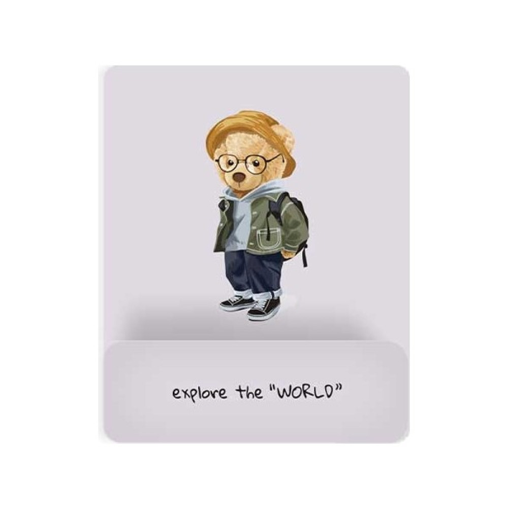 Gizeo Concept Dünyayı Keşfeden Teddy Desenli Bilek Destekli Mouse Pad - Renkli Mouse Pad Fiyatı