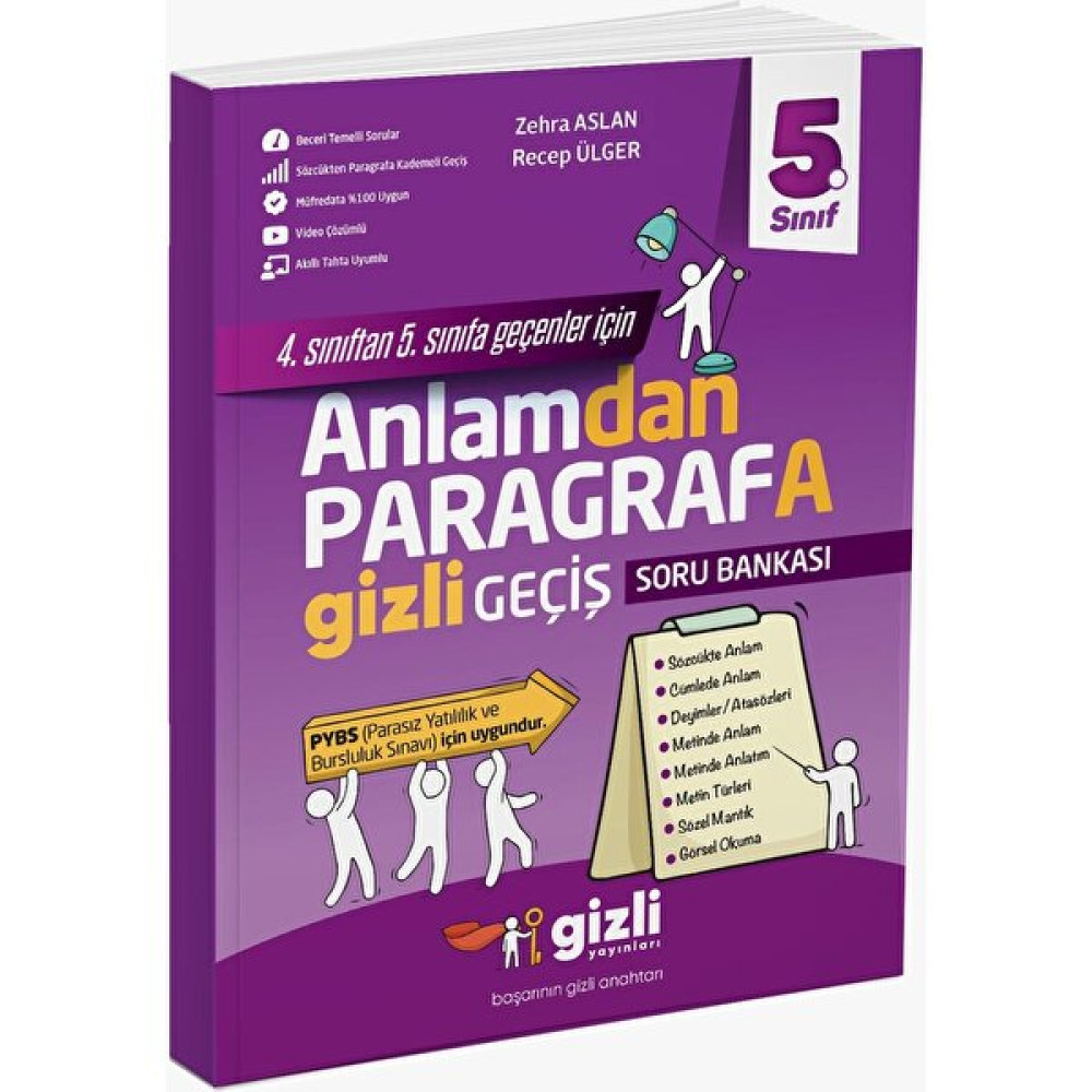 Gizli Yayınları 5. Sınıf Anlamdan Paragrafa Gizli Geçiş Soru Bankası Tüm Dersler Fiyatı