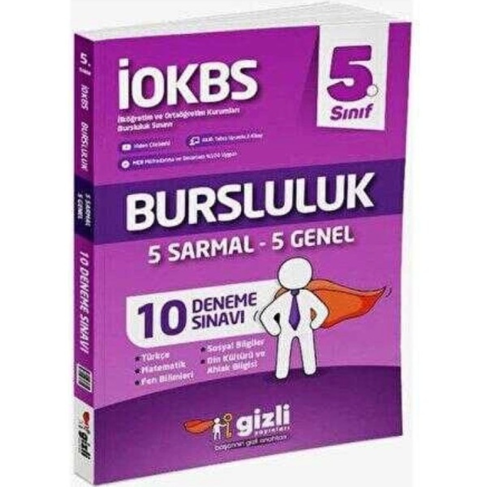 Gizli Yayınları 5. Sınıf İOKBS Bursluluk 10 Deneme Sınavı Kaynak Kitapları Fiyatı