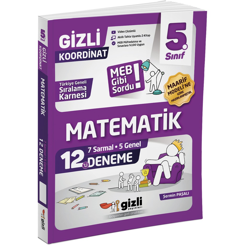 Gizli Yayınları 5. Sınıf Matematik 12'li Deneme-Meb Gibi Sordu Matematik Fiyatı