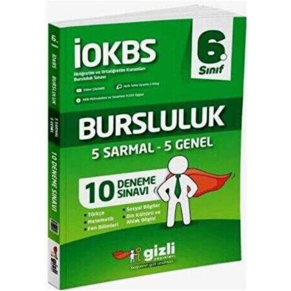 Gizli Yayınları 6. Sınıf İOKBS Bursluluk 10 Deneme Sınavı Kaynak Kitapları Fiyatı