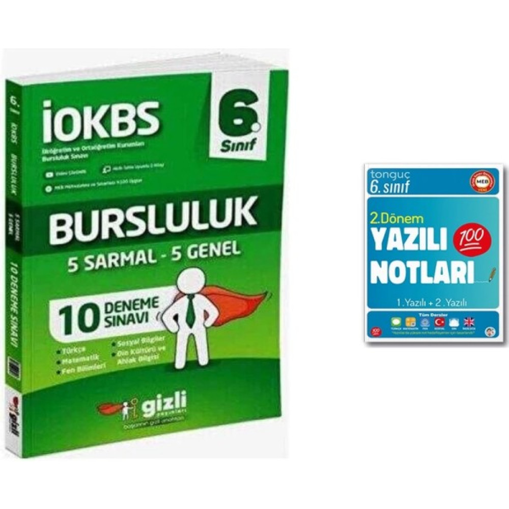 Gizli Yayınları 6. Sınıf LOKBS Bursluluk 10 Deneme Sınavı ve 2. Dönem Yazılı Notları Tüm Dersler Fiyatı