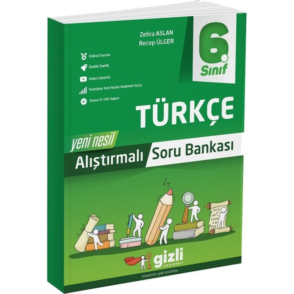 Gizli Yayınları 6. Sınıf Türkçe Alıştırmalı Soru Bankası Tüm Dersler Fiyatı