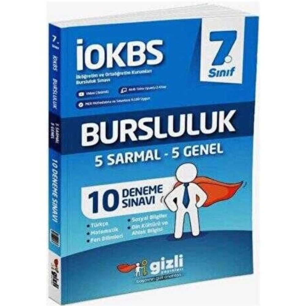 Gizli Yayınları 7. Sınıf İOKBS Bursluluk 10 Deneme Sınavı Kaynak Kitapları Fiyatı