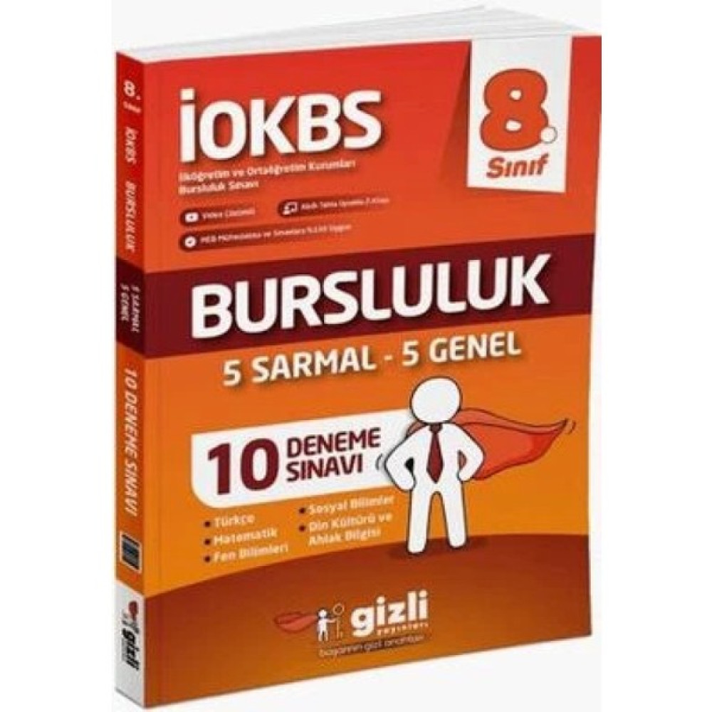 Gizli Yayınları 8. Sınıf İOKBS Bursluluk 10 Deneme Sınavı Ders Sınav Kitapları Fiyatı