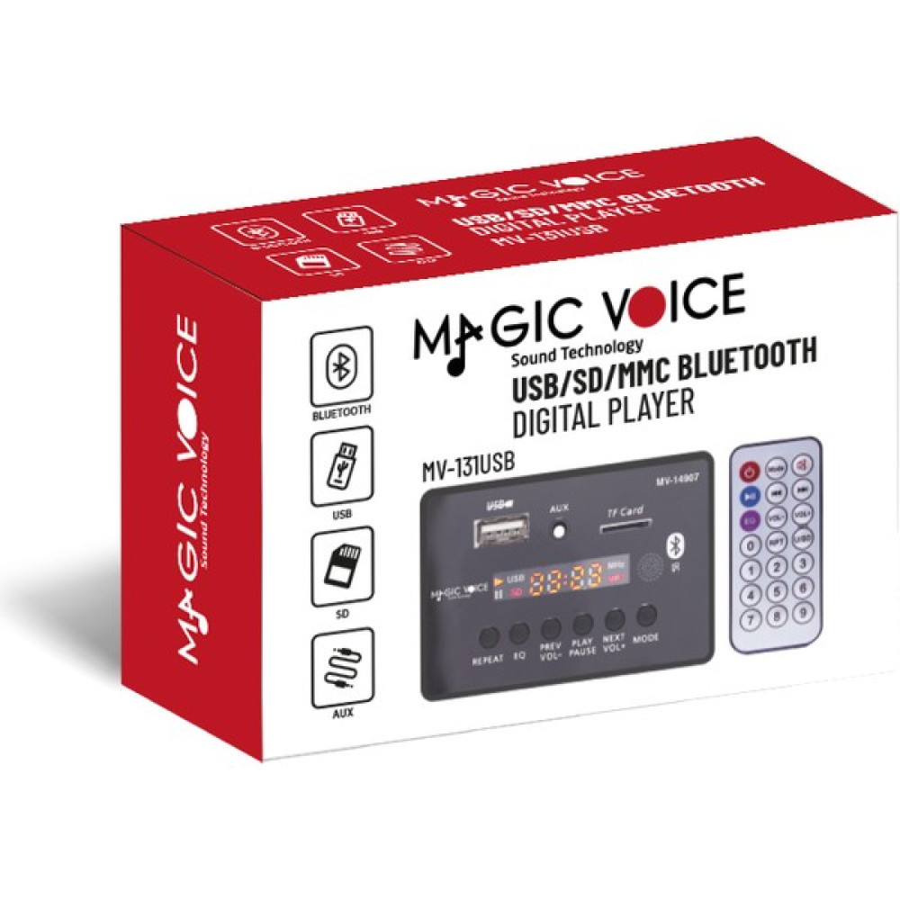 Gizzodo Magicvoice MV-131USB Usb/sd/mıc/aux/bluetooth Kumandalı Ekranlı Oto Teyp Çevirici Dijital Player Board Oto Teypleri Fiyatı