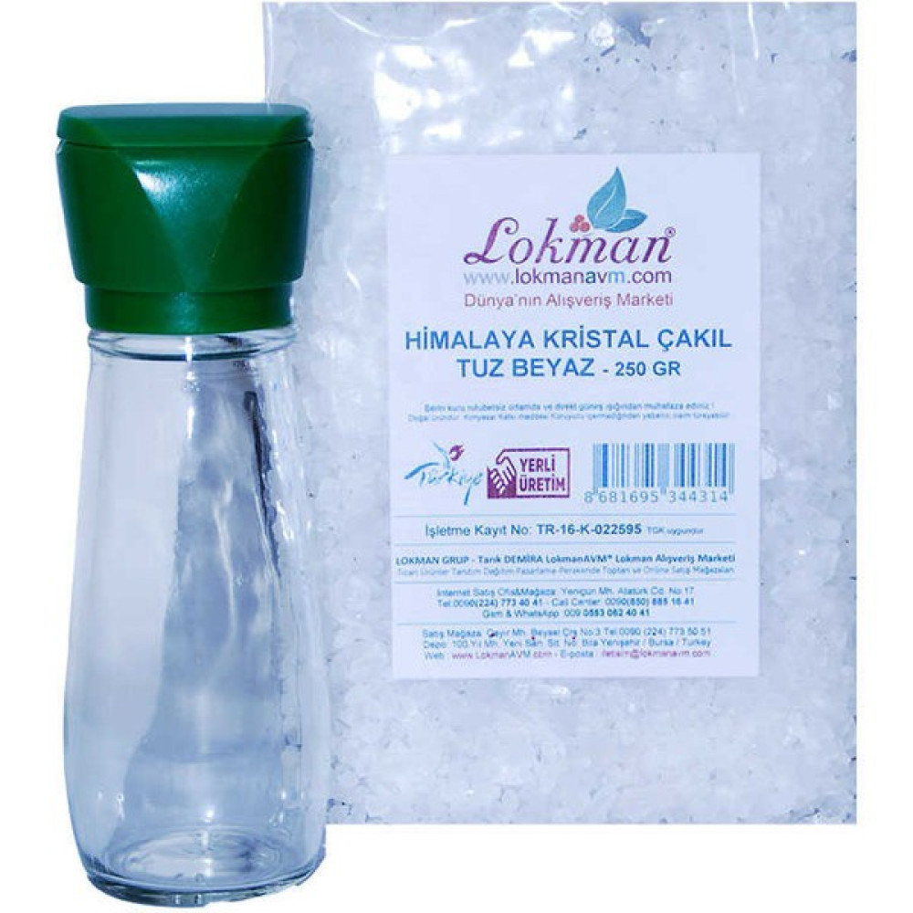 Gizzodo Tuz Karabiber Değirmeni Yeşil + Himalaya Çakıl Tuz Beyaz 250 gr - Şeffaf - 250 ml Baharat Setleri & Baharatlıklar Fiyatı