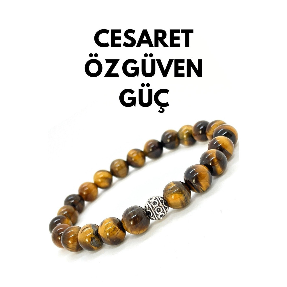 GK DOĞALTAŞ Doğaltaş - Kaplan Gözü Bileklik - Cesaret - Özgüven - Güç - Mutluluk - Unisex 19 cm Beden Bijuteri Bilezik Fiyatı