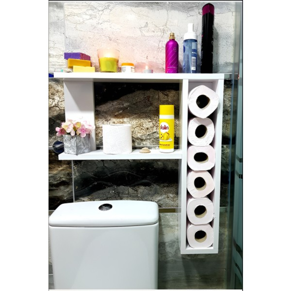 GKE Klozet Üstü Düzenleyici Raf (Sağ) - Beyaz Banyo Dolabı / Mobilyası Fiyatı