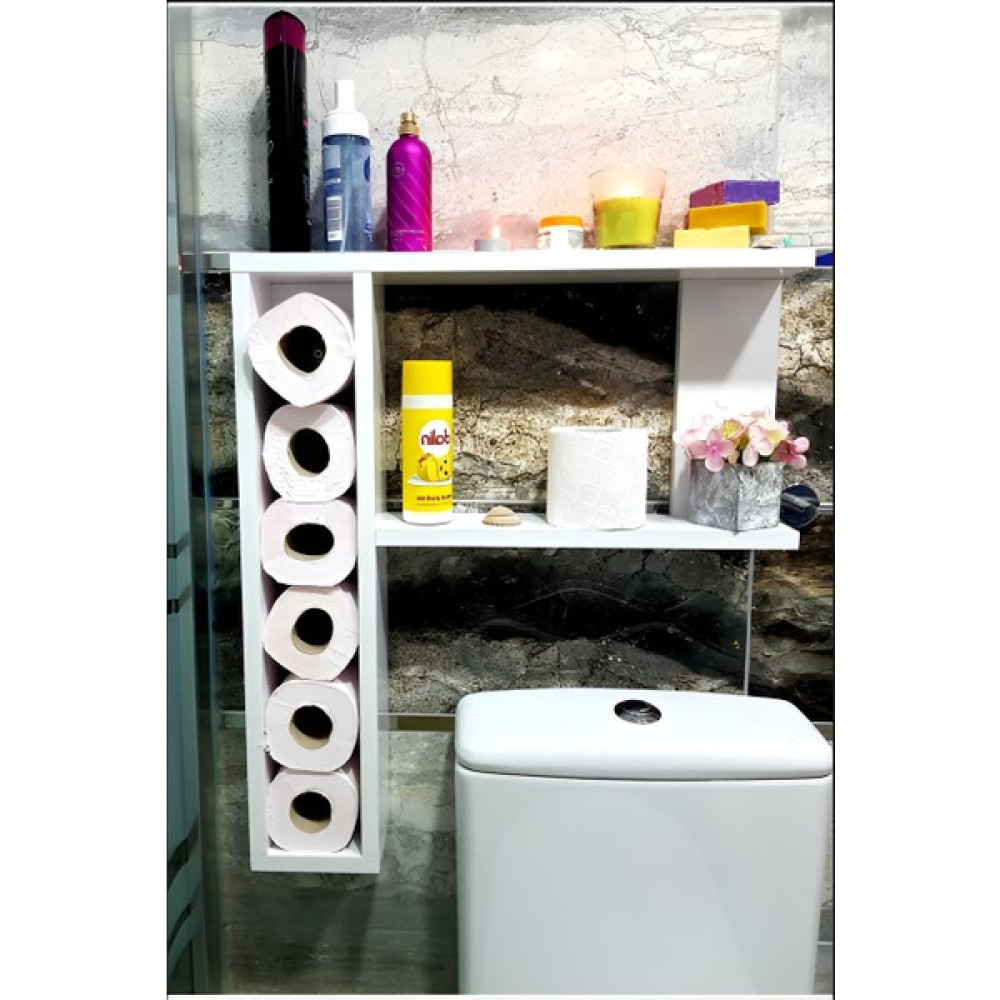GKE Klozet Üstü Düzenleyici Raf (Sol) - Beyaz Banyo Dolabı / Mobilyası Fiyatı