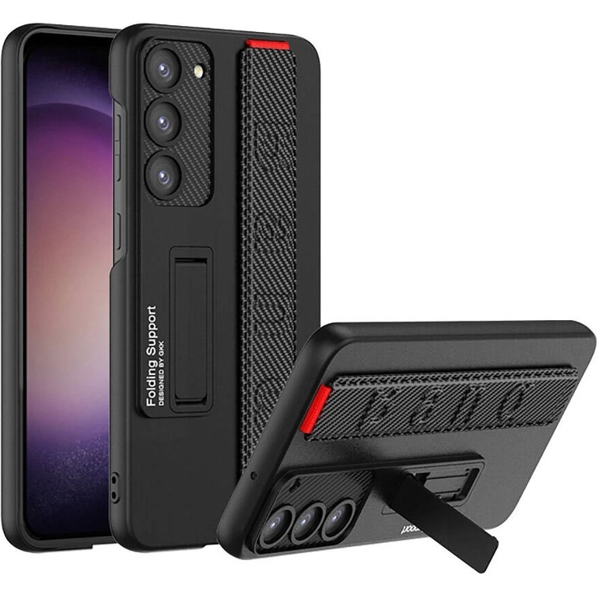 GKK Galaxy S24 Plus Kılıf Standlı El Tutacaklı Redclick Band Kapak - Kömür Rengi Cep Telefonu Kılıfı Fiyatı