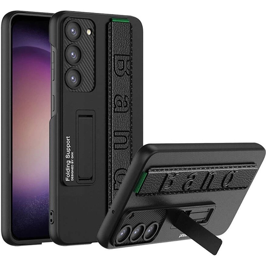GKK Galaxy S24 Plus Kılıf Standlı El Tutacaklı Redclick Band Kapak - Siyah Cep Telefonu Kılıfı Fiyatı