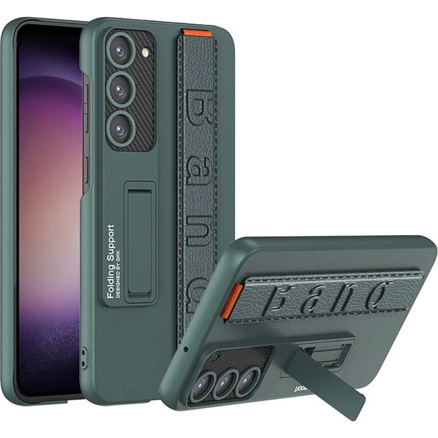 GKK Galaxy S24 Plus Kılıf Standlı El Tutacaklı Redclick Band Kapak - Yeşil Cep Telefonu Kılıfı Fiyatı