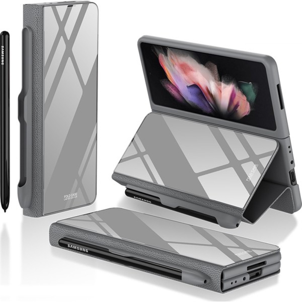 GKK Samsung Galaxy Z Fold3 5g Gri Için Kalem Yuvası ile Flip Gl Kasası (Yurt Dışından) Cep Telefonu Kılıfı Fiyatı