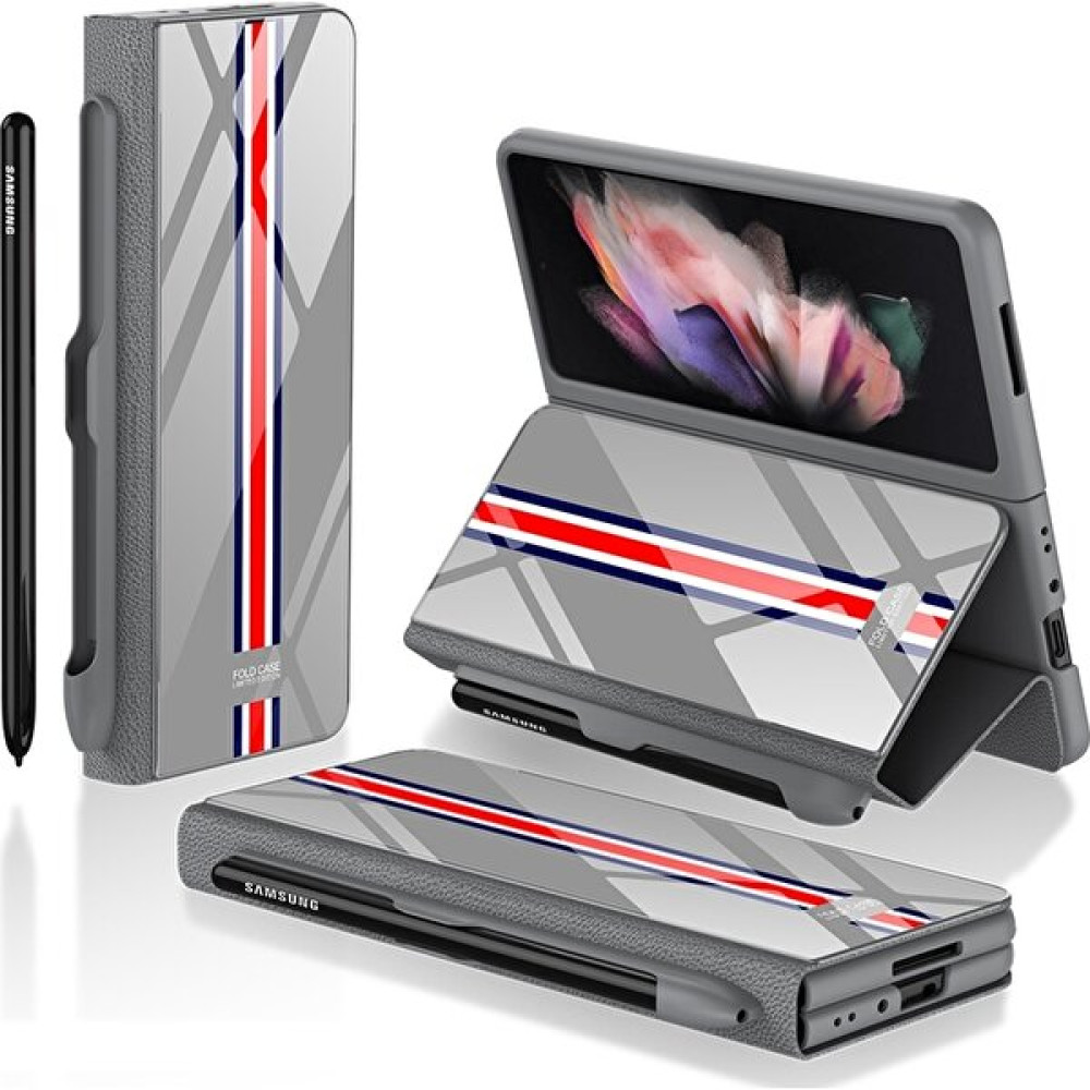 GKK Samsung Galaxy Z Fold3 5g Için Kalem Yuvası ile Flip Gl Kasası (Yurt Dışından) - Renkli Cep Telefonu Kılıfı Fiyatı