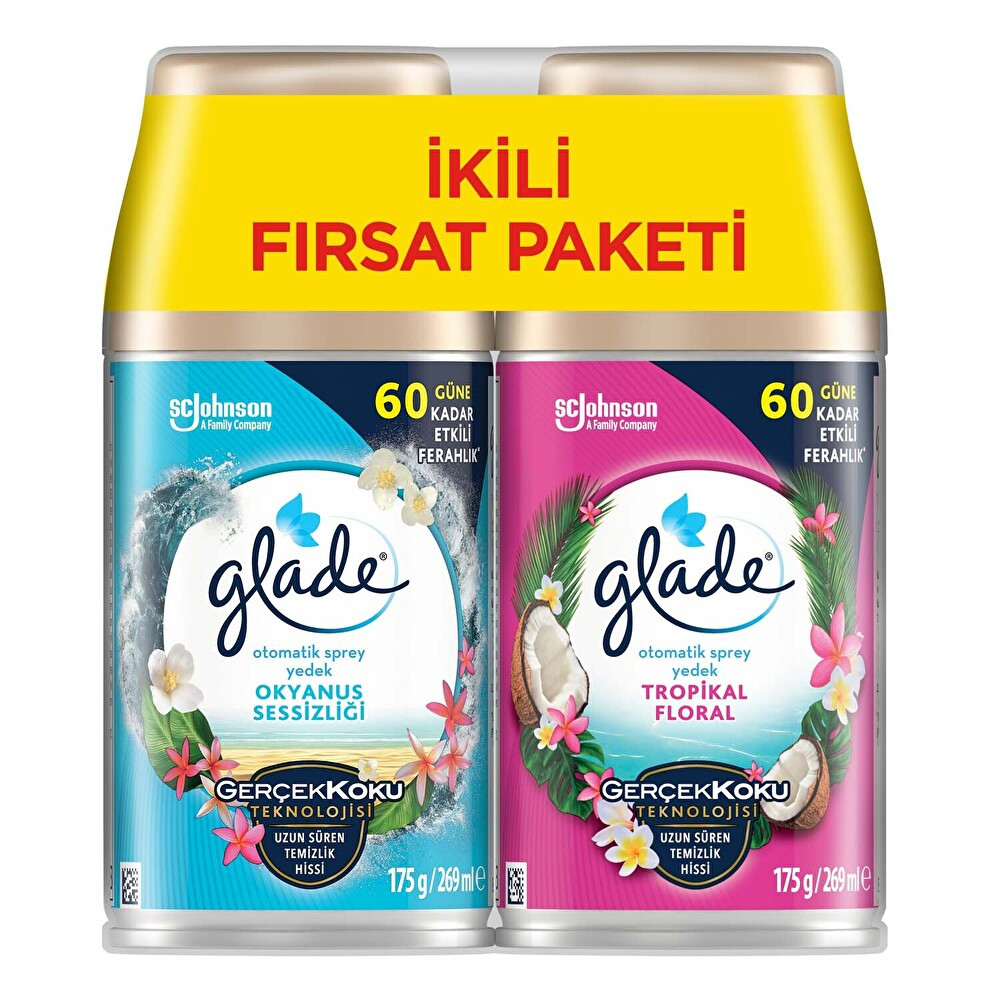 Glade Oda Kokusu Otomatik Sprey Yedek 2'li Paket Okyanus Sessizliği Ve Tropikal Floral 269 Ml (2 Yedek) Oda Kokusu Fiyatı