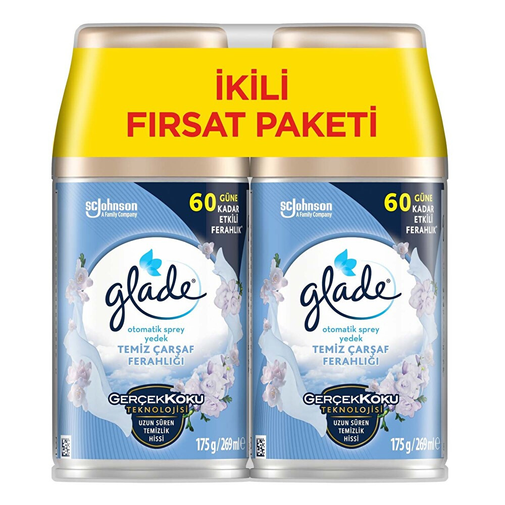 Glade Oda Kokusu Otomatik Sprey Yedek 2'li Paket Temiz Çarşaf Ferahlığı 269ml (2 Yedek) Oda Kokusu Fiyatı