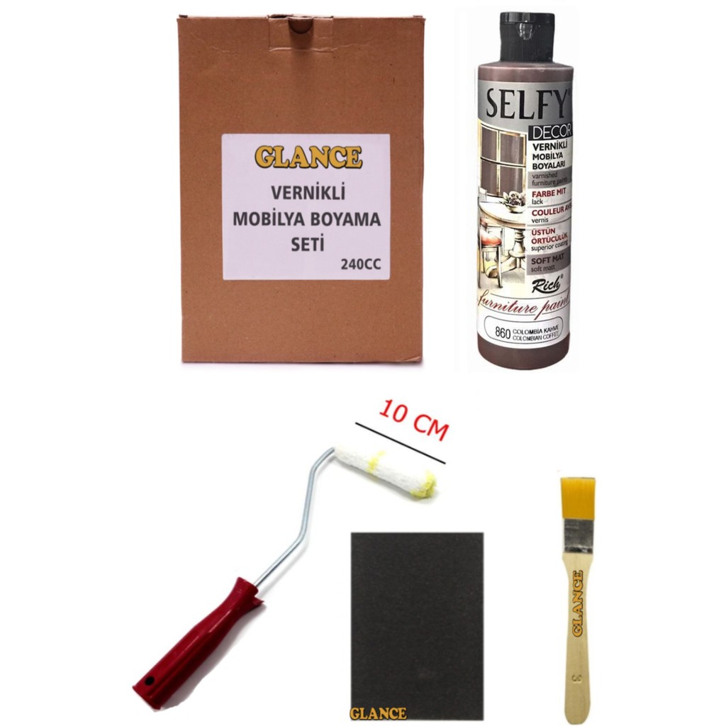 Glance Rich Selfy Decor 240 cc Colombia Kahve Kendinden Vernikli Mobilya Boyama Seti Diğer Fiyatı