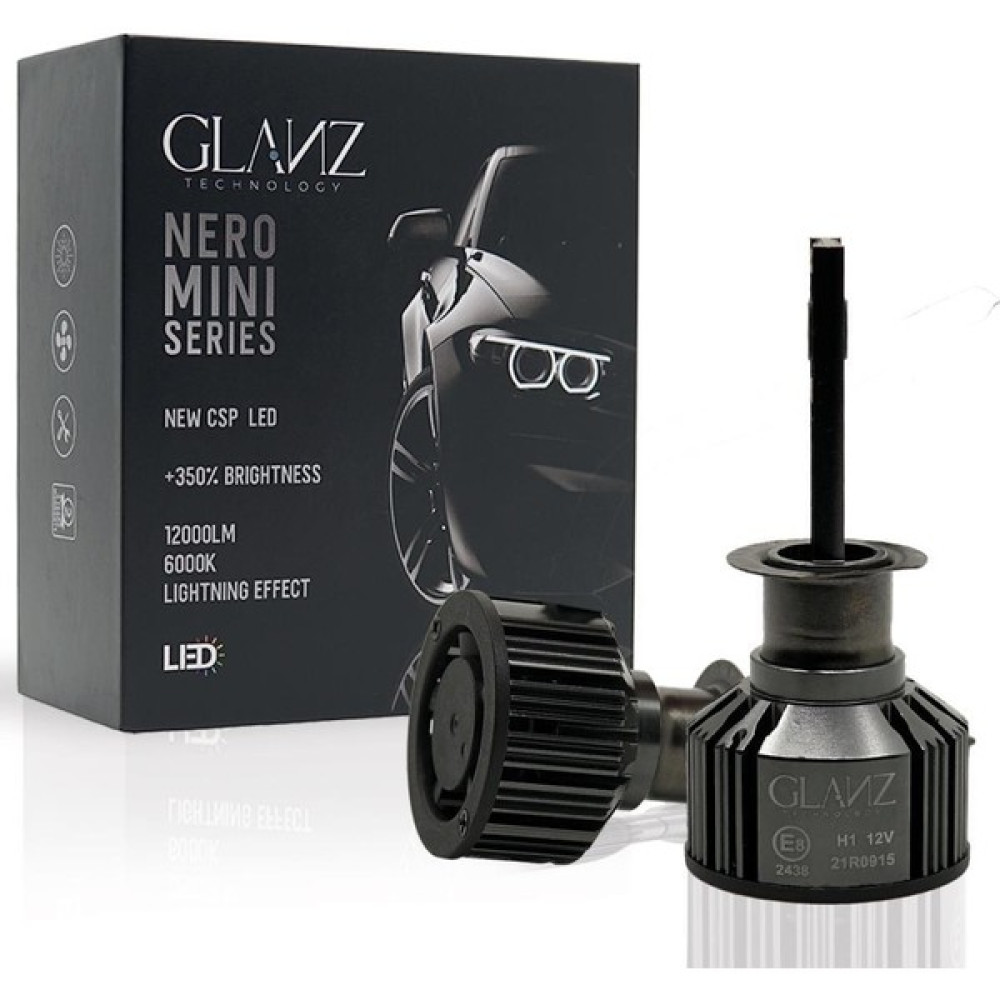 Glanz H1 Nero Mini Slim Csp LED Xenon Şimşek Etkili 12000LM 6000K Beyaz Renk Far Ampulü Oto Boyaları Fiyatı