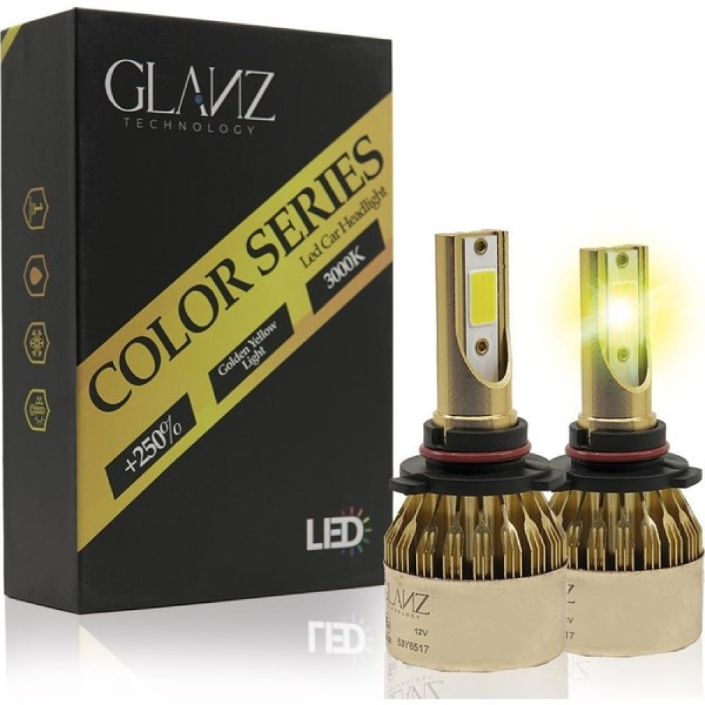Glanz Hb3 9005 Altın Sarı Gold 3000K LED Xenon 8000LM Şimşek Etkili Far Ampulü Oto Boyaları Fiyatı