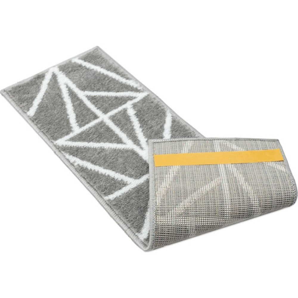 Glary Home GH39A-WGRY Üçgen Desen Kaydırmaz Tabanlı 13'lü Merdiven Halısı - Beyaz/gri - 70,99 x 21,99 cm - Beyaz - Gri Salon Halısı Fiyatı