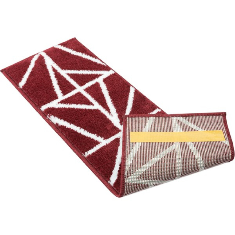Glary Home GH39A-WR Üçgen Desen Kaydırmaz Tabanlı 13'lü Merdiven Halısı - Beyaz/kırmızı - 70,99 x 21,99 cm - Beyaz - Kırmızı Salon Halısı Fiyatı