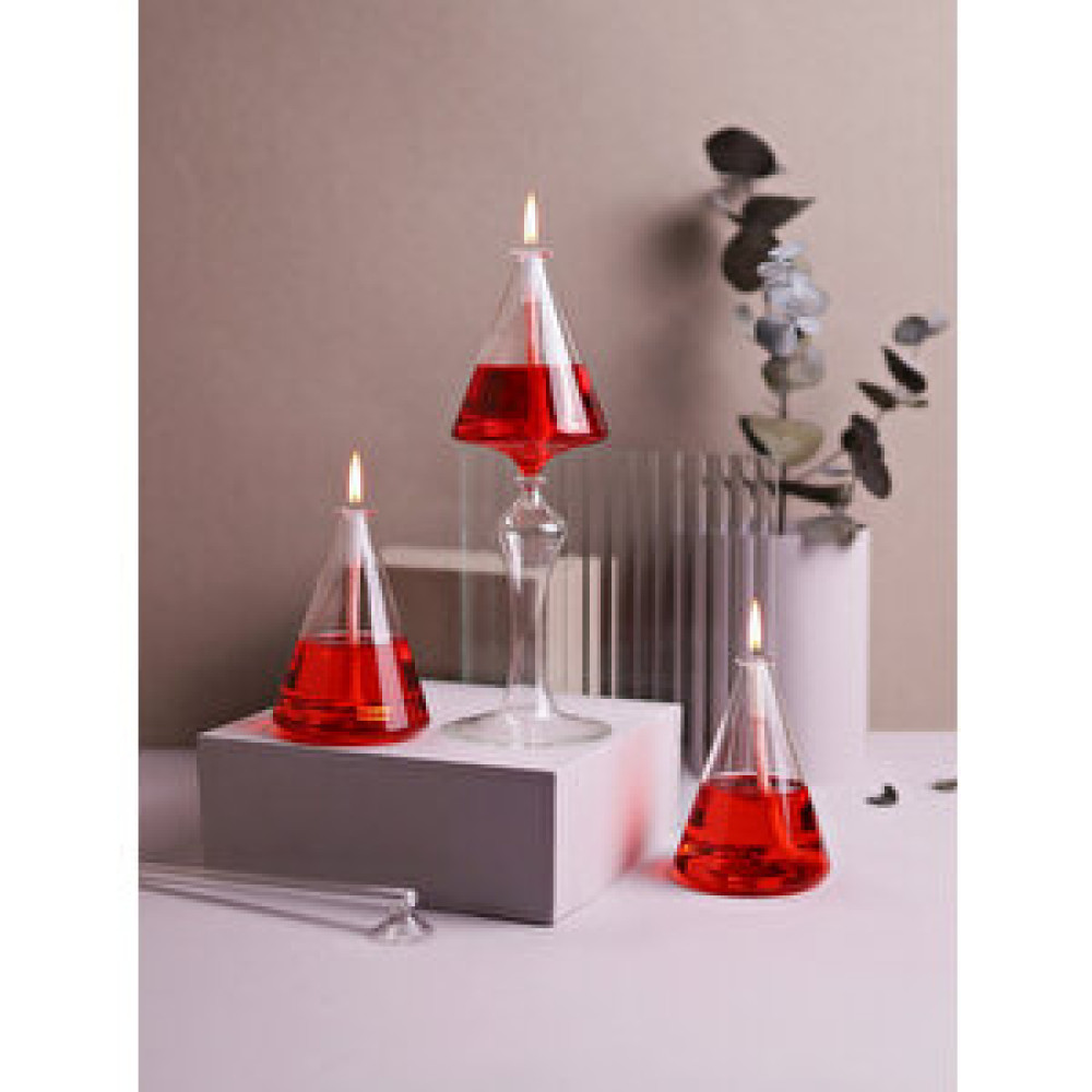 Glassic Hope Kırmızı Cam Kandil (3 Adet Cam Kandil - 200 Ml Kandil Yağı + 3 Adet Kandil Fitili) Kırmızı Mumluk Fiyatı