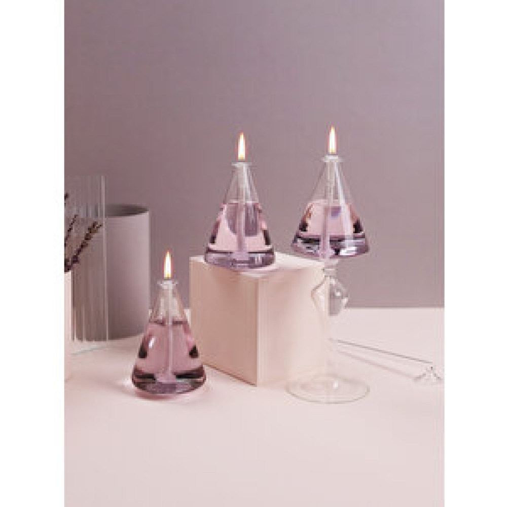Glassic Hope Lila Cam Kandil (3 Adet Cam Kandil - 200 Ml Kandil Yağı + 3 Adet Kandil Fitili) Lila Mumluk Fiyatı