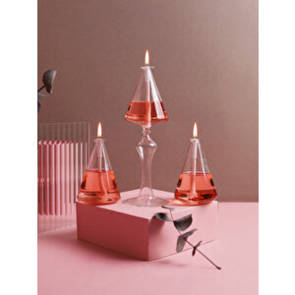 Glassic Hope Rose Cam Kandil (3 Adet Cam Kandil - 200 Ml Kandil Yağı + 3 Adet Kandil Fitili) Rose Mumluk Fiyatı