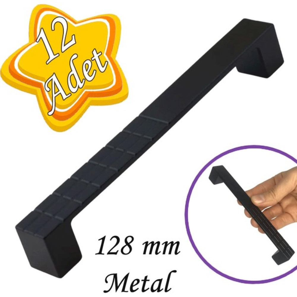 Glaswen 12 Adet Bihter Desenli Kulp 128 mm Siyah Mutfak Kulpu Çekmece Dolap Kapak Kulbu Metal Mobilya Dolabı Nalburiye & Hırdavat Fiyatı