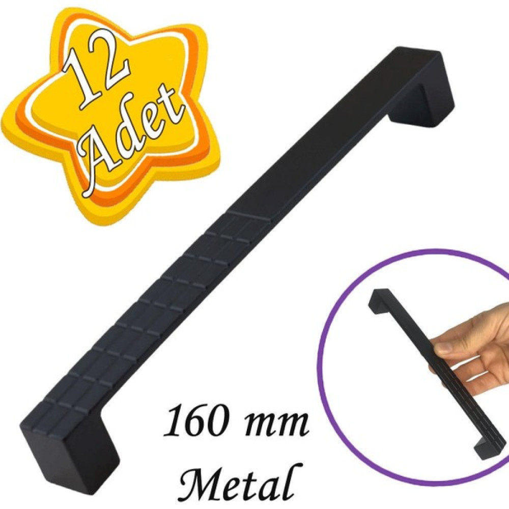 Glaswen 12 Adet Bihter Desenli Kulp 160 mm Siyah Mutfak Kulpu Çekmece Dolap Kapak Kulbu Metal Mobilya Dolabı Nalburiye & Hırdavat Fiyatı