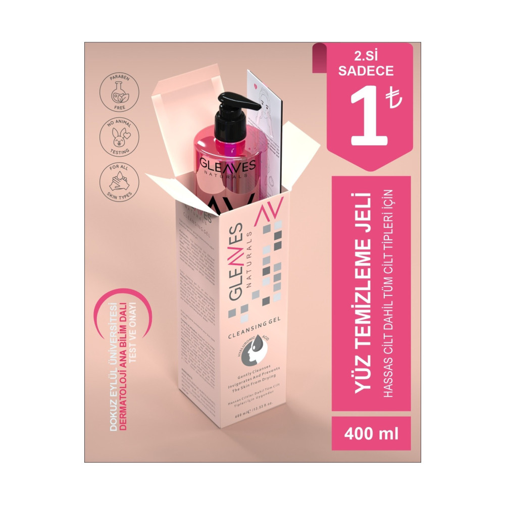 Gleaves Naturals Hyaluronik Asit Içerikli Yüz Temizleme Jeli 400 ml Yüz Yıkama Jeli Cilt Temizleme ve Peeling Fiyatı