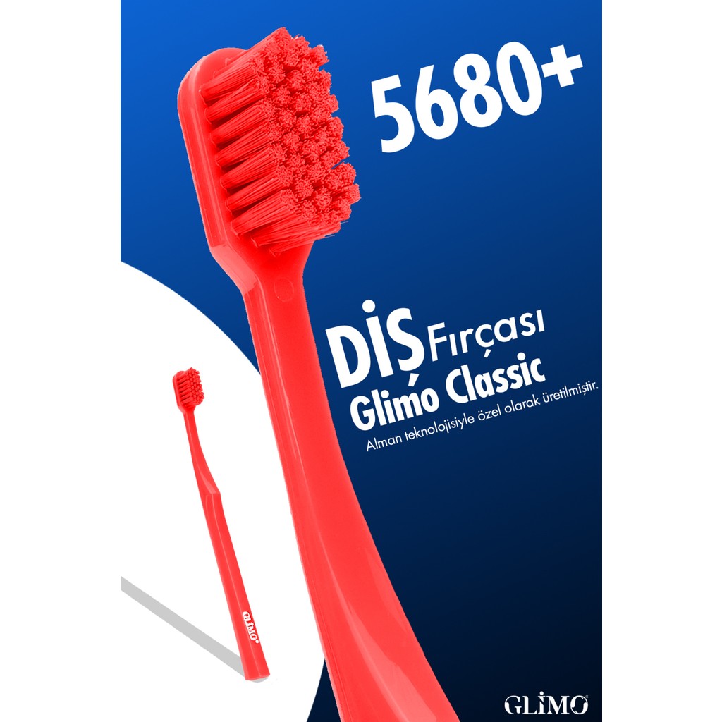 Glimo Classic 5680+ Diş Fırçası, Hassas Diş Eti Dostu, Ultra Yumuşak Kıl, Diş Eti Kanamasına Karşı, Kırmızı Diğer Fiyatı