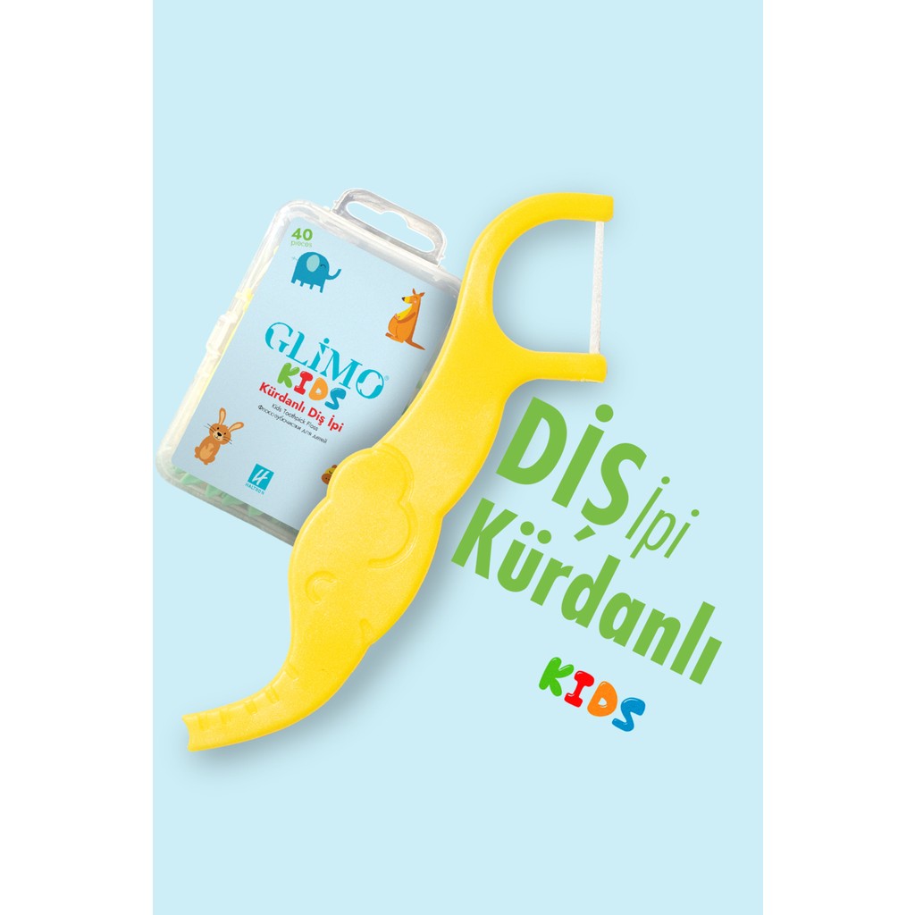 Glimo Kids Kürdanlı Diş Ipi | Çocuklara Özel Diş Eti Dostu, Kolay Kullanım | Plak Temizleyici Diğer Fiyatı