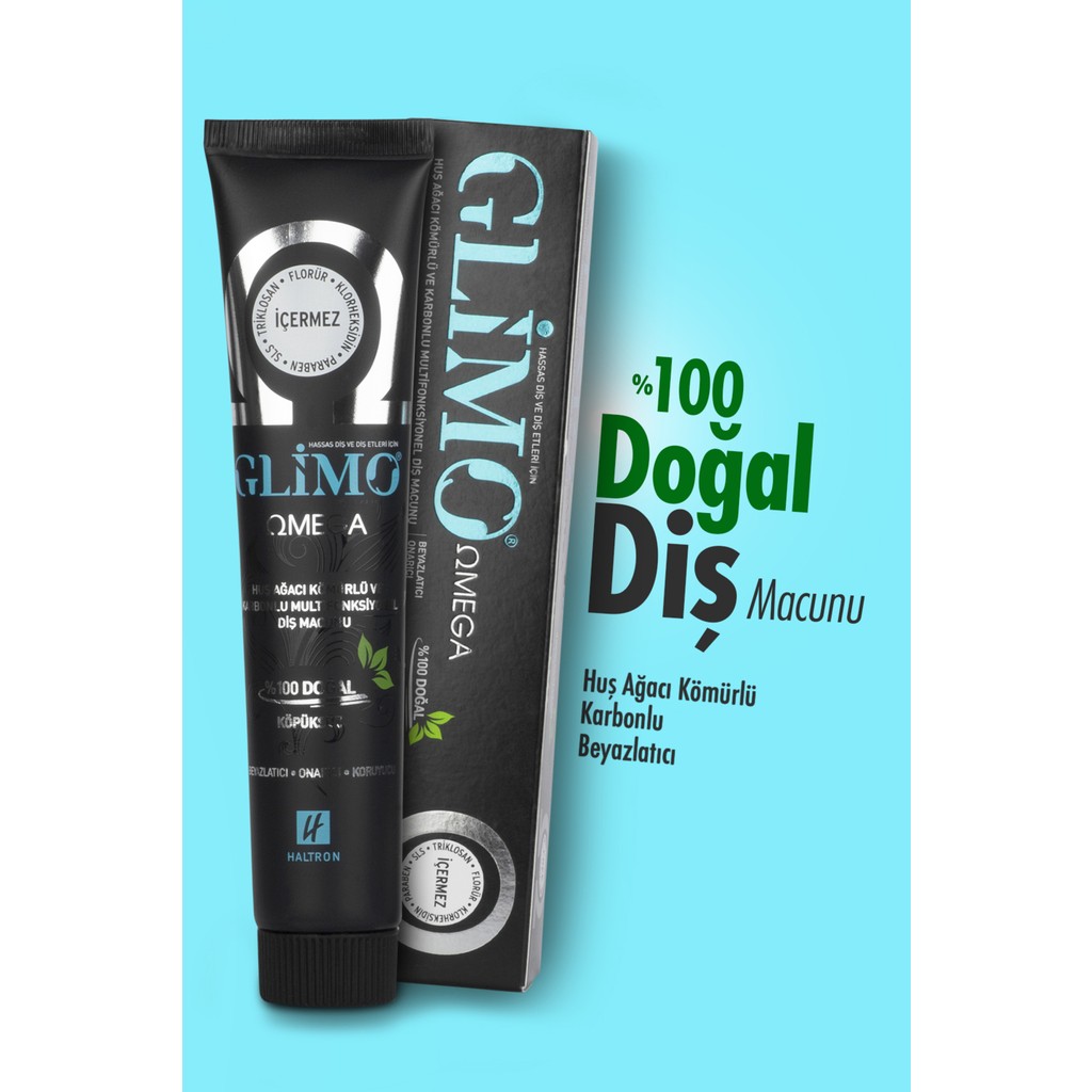 Glimo Omega Beyazlatıcı Doğal Diş Macunu 75 ml Aktif Kömür ile Hassas Dişler İçin Diş Macunları Fiyatı