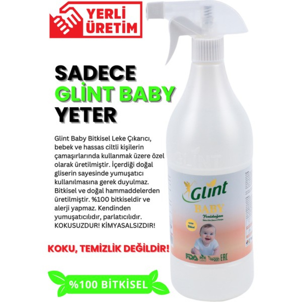 Glint Baby 1 Litre %100 Bitkisel Bebek Yenidoğan Sıvı Çamaşır Deterjanı Leke Temizleyici Kokusuz Sprey Çamaşır Yıkama Fiyatı