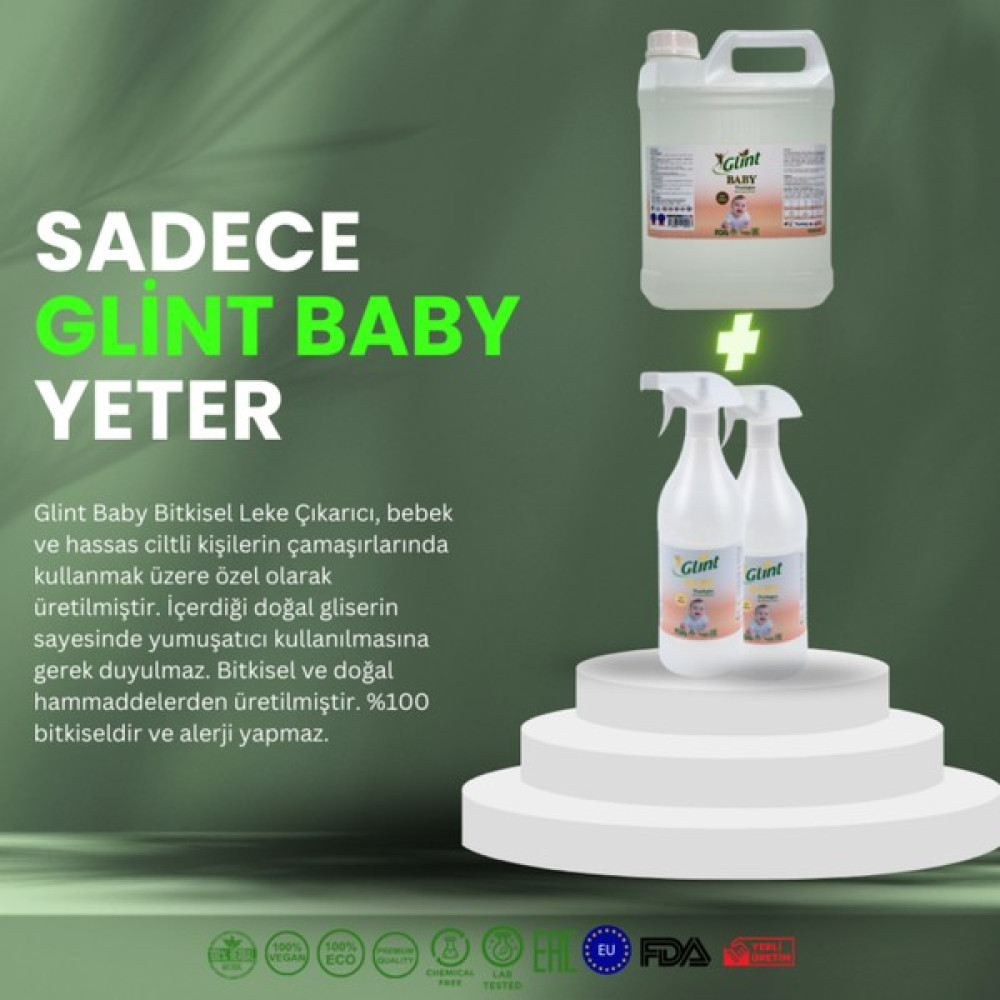 Glint Baby 5 Lt + 2 x 1 Lt Bitkisel Kendinden Yumuşatıcılı Kırıştırmaz Leke Çıkarıcı Bebek Bakım Seti Fiyatı