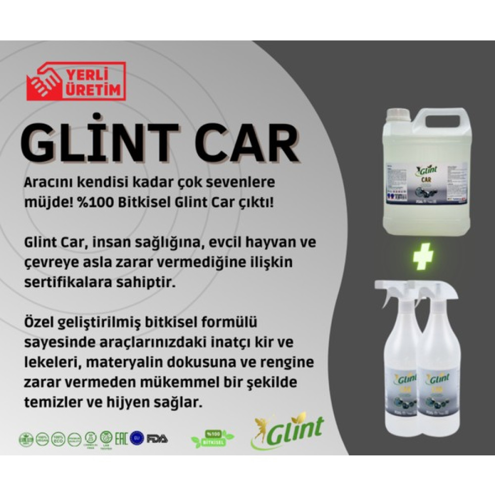 Glint Car 5 Lt + 2 x 1 Lt. %100 Bitkisel Jant Koltuk Parlatıcı Paspas Cam Temizleyici Oto Yıkama Ürünleri Fiyatı