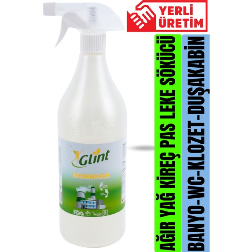 Glint Green Industry 1 Litre %100 Bitkisel Ağır Yağ Çözücü Fırın Temizleme Spreyi Parlatıcı ve Temizleyiciler Fiyatı
