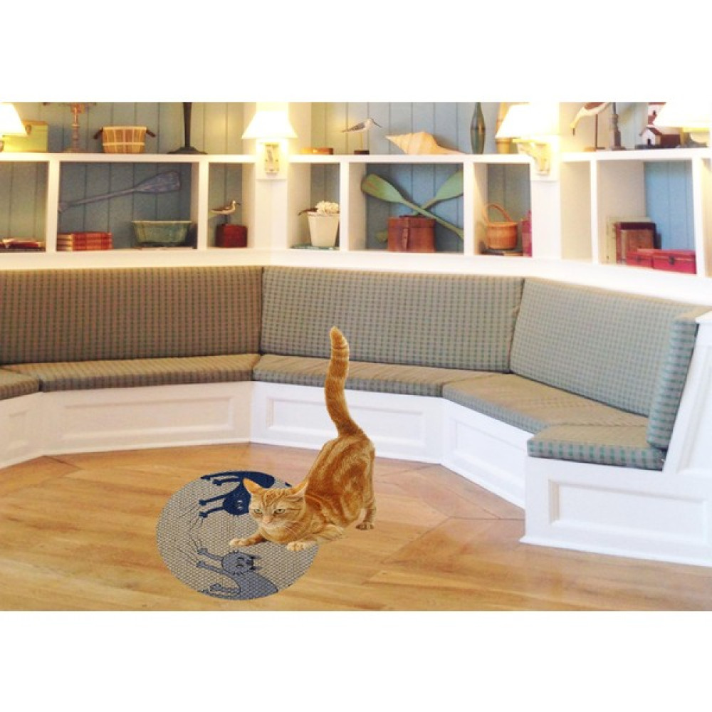 Glipet Desenli Çift Taraflı Kedi Tırmalama Paspası Yuvarlak Blue-Gray 36*36 cm Evcil Hayvan Ürünleri Fiyatı