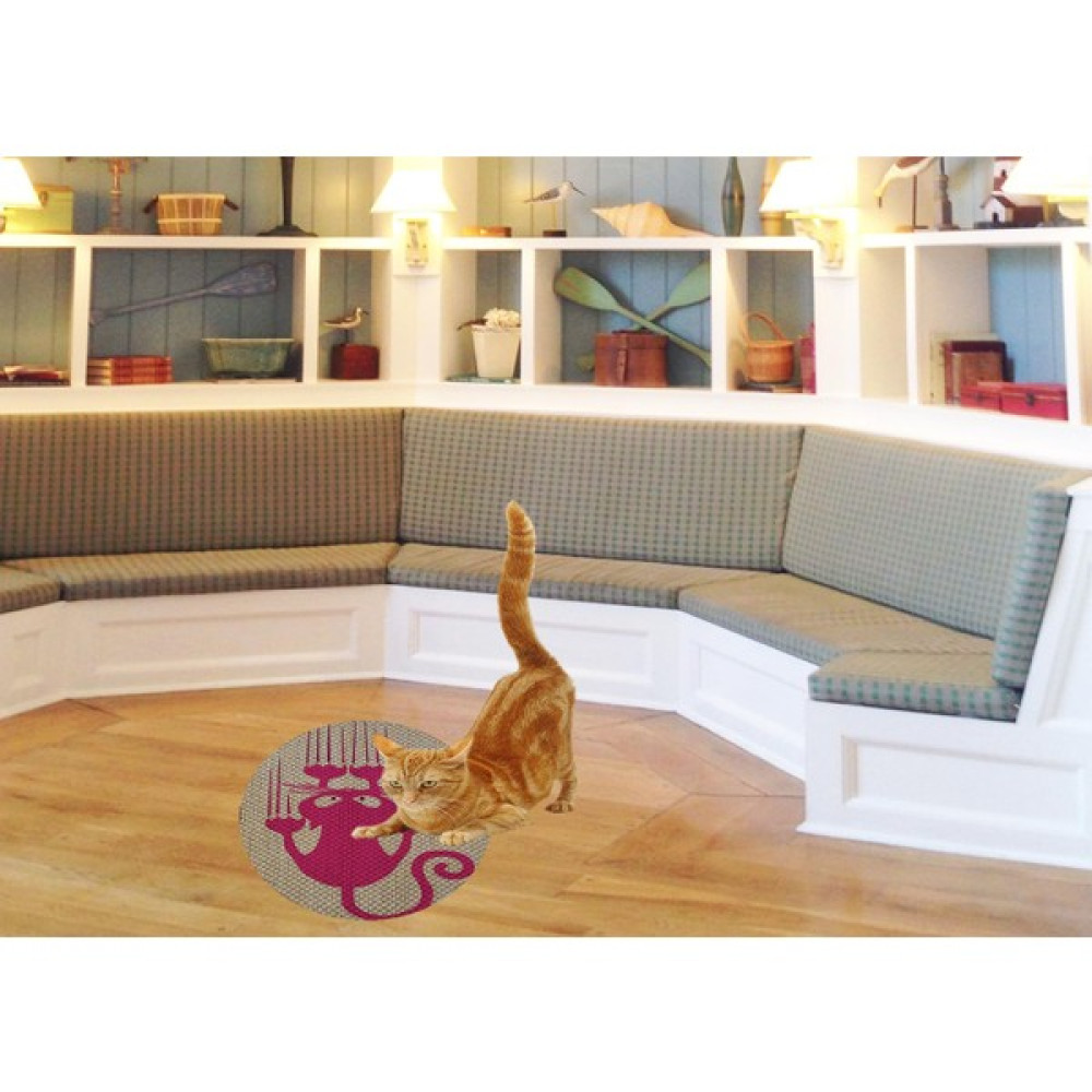 Glipet Desenli Çift Taraflı Kedi Tırmalama Paspası Yuvarlak Pink 36*36 cm Evcil Hayvan Ürünleri Fiyatı