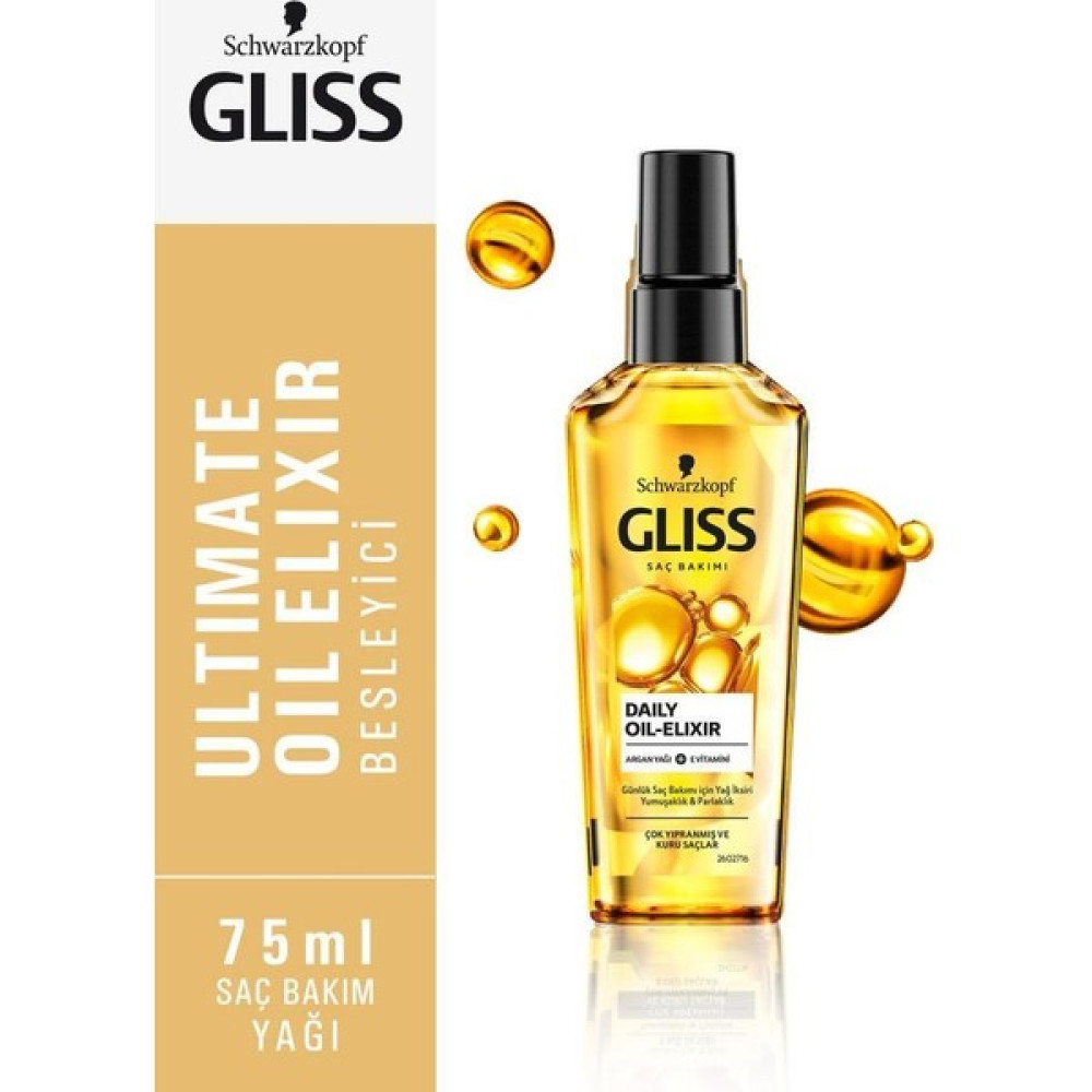 Gliss Oil Elixir Saç Bakım Yağ Iksiri 75 ML 1 Adet Saç Bakım Maskeleri & Serumlar & Spreyler Fiyatı