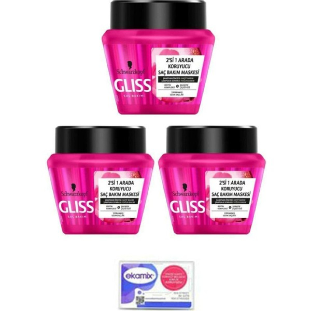 Gliss Supreme Length Saç Maskesi 300 ml 3 Adet Saç Bakım Maskeleri & Serumlar & Spreyler Fiyatı