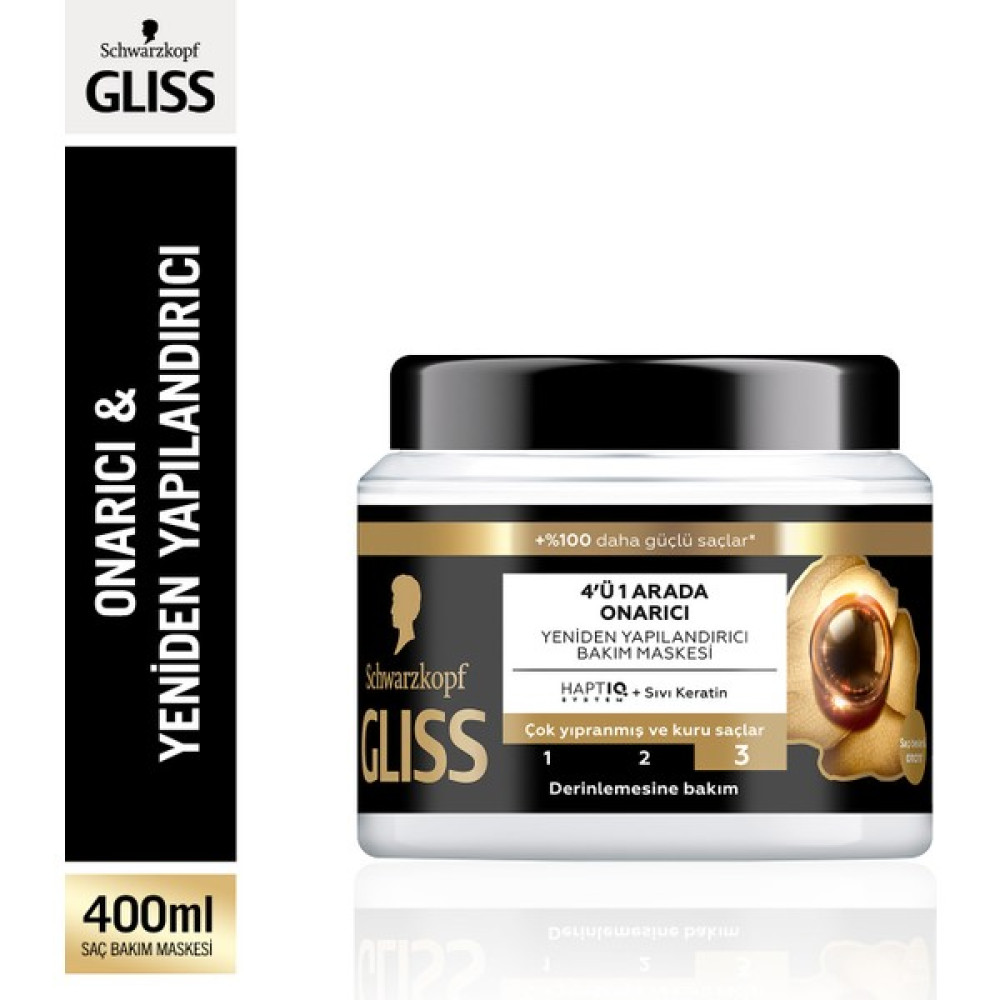 Gliss Ultimate Repair 4'ü 1 Arada Onarıcı & Yeniden Yapılandırıcı Saç Bakım Maskesi Saç Bakım Maskeleri & Serumlar & Spreyler Fiyatı